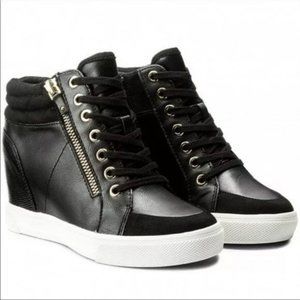 Aldo Black and White High-Top Sneakers